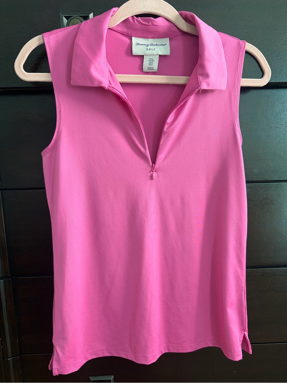 Tommy Bahama Sleeveless Golf Polo in Bright Pink